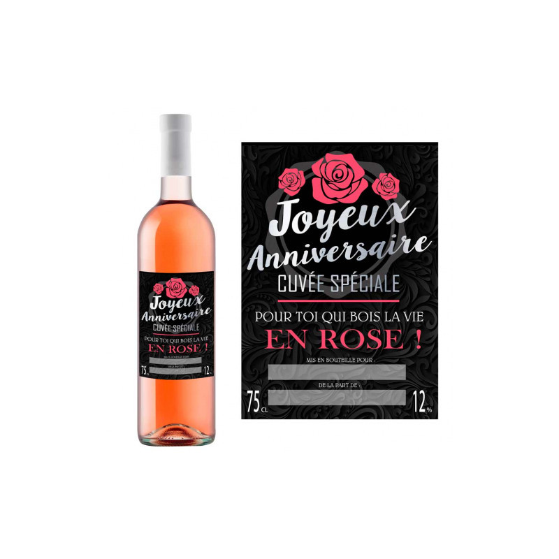 Bouteille De Rose Anniversaire Humoristique Sur Kas Design