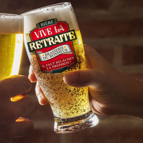 Verre à Bière Vive la Retraite