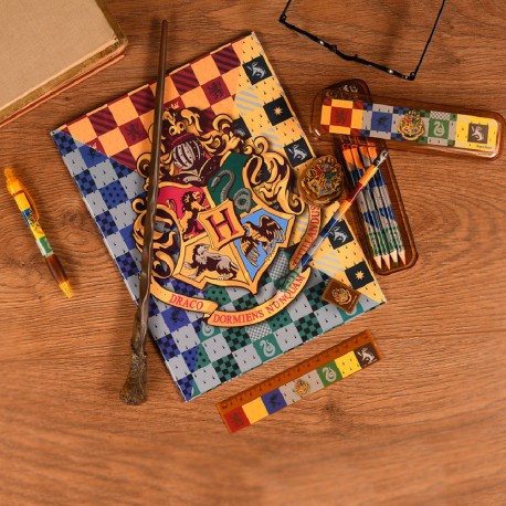 Pochette Papeterie Harry Potter Blason Poudlard Doré sur Kas Design