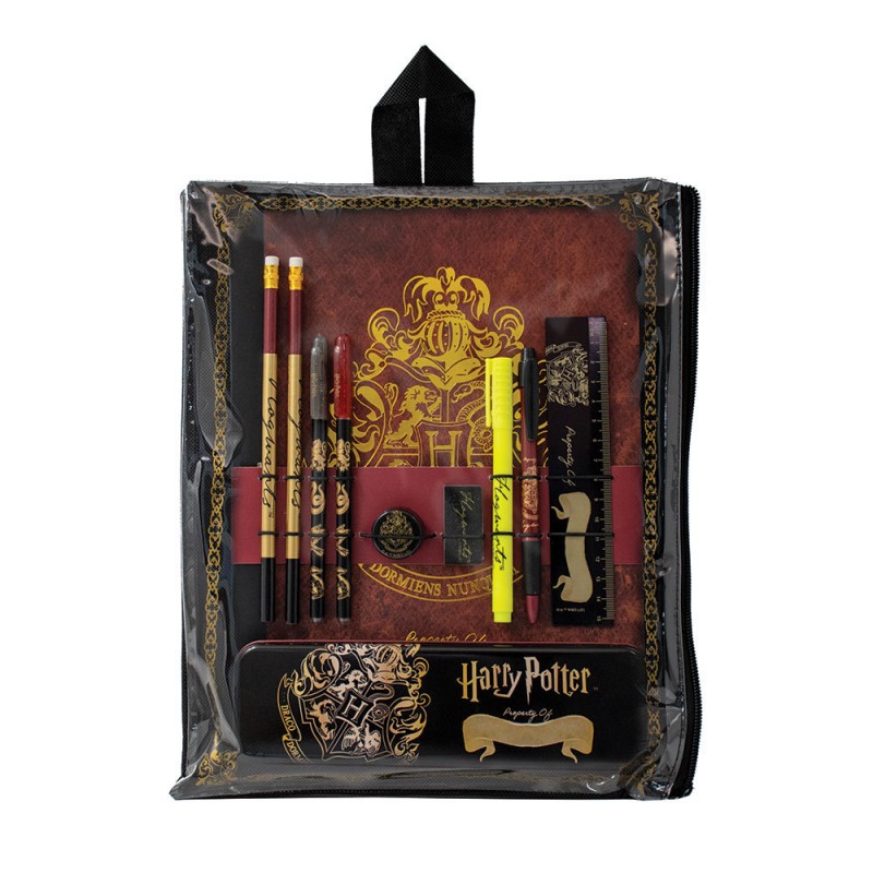 Pochette Papeterie Harry Potter Blason Poudlard Doré sur Kas Design