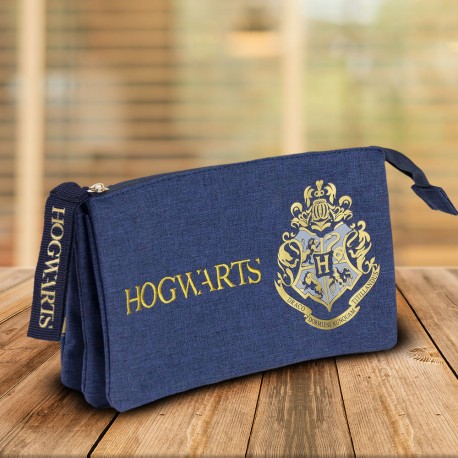 Trousse Triple Harry Potter Bleue Poudlard