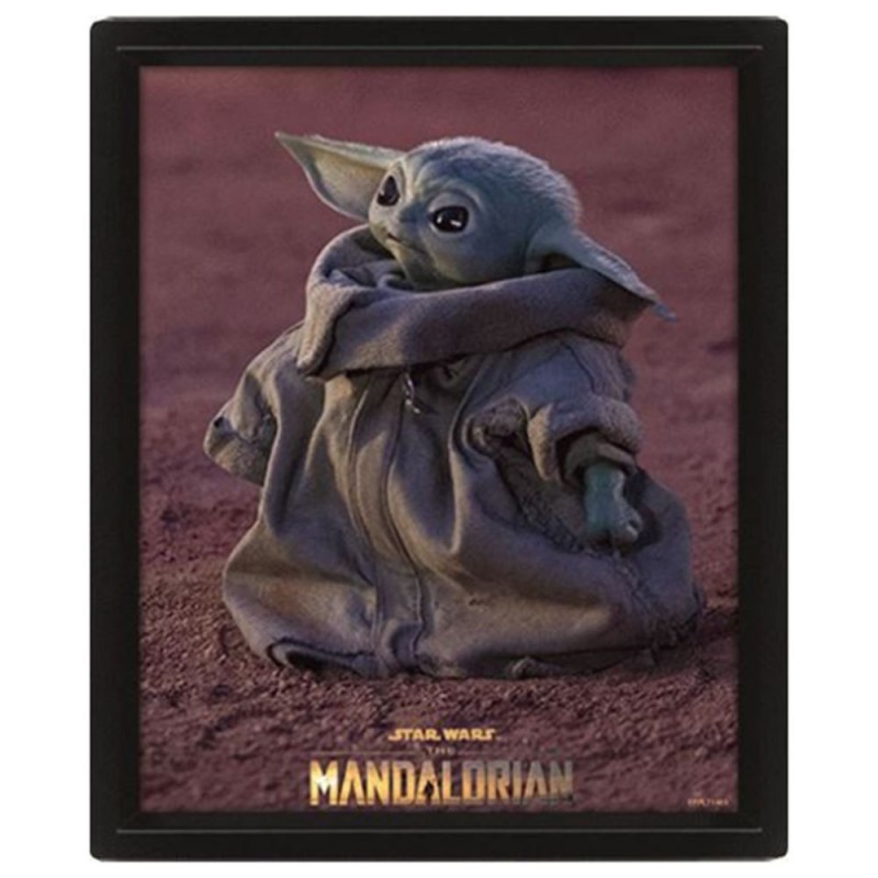 Cadre Bébé Yoda The Mandalorian Star Wars Effet Animé 3D sur Kas Design
