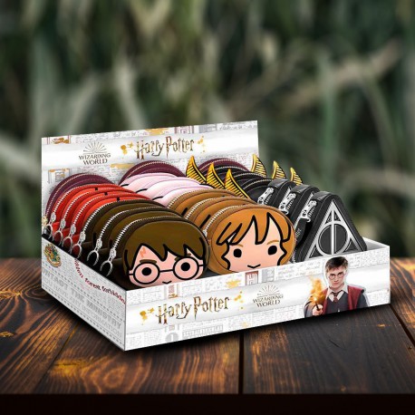 Présentoir avec 21 Porte-Monnaies Harry Potter