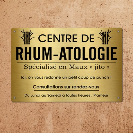 Plaque Métallique Professionnelle Centre de Rhum-Atologie