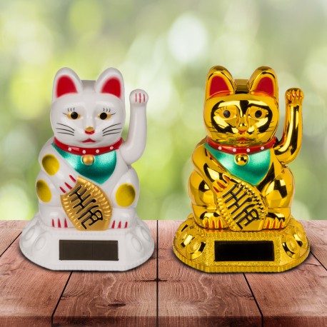 Petit Chat Chinois Porte-Bonheur Solaire