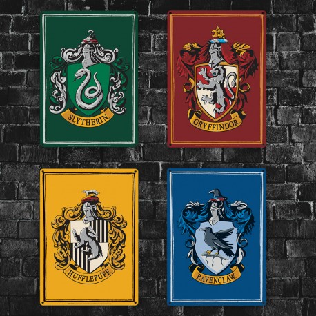 Petite Plaque Métallique Harry Potter Maisons Poudlard