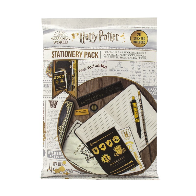 Set de Papeterie Harry Potter Deluxe Poudlard Noir et Or sur Kas Design