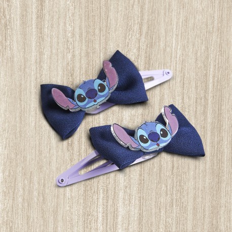 Lot de 2 Barrettes Nœuds Stitch Disney