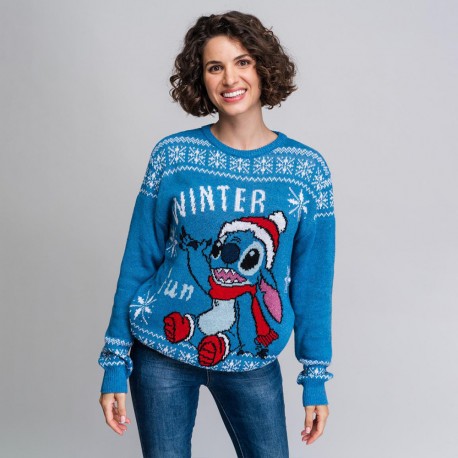 Pull de Noël Tricot Stitch Disney Adulte - Lot de 10