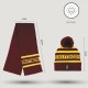 Ensemble 3 Pièces Harry Potter Gryffondor - Echarpe, Gants et Bonnet à Pompon