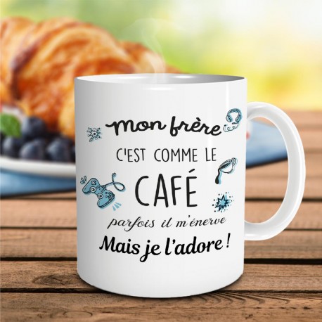 Coffret cadeau mug et porte-clés Frère