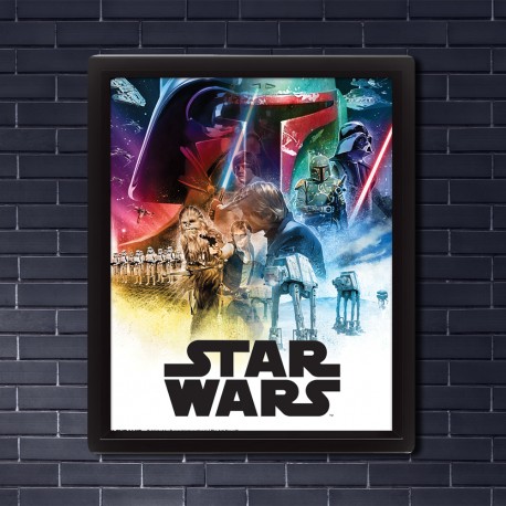 Cadre Star Wars Episodes IV & V Effet Animé 3D