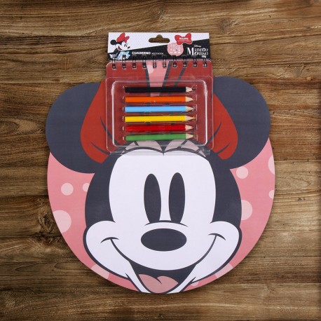 Livret de Coloriage Minnie Disney avec Stickers et Crayons de Couleur