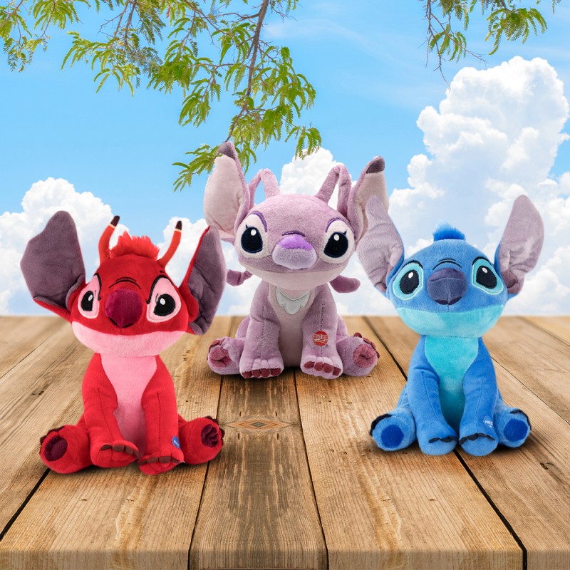 Peluche Stitch, Angel & Leroy Disney Sonore 30 cm sur Kas Design