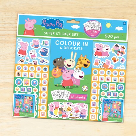 Set 500 Pièces Peppa Pig - Stickers & Coloriage