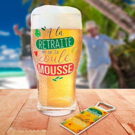 Coffret Retraite - Verre à Bière & Décapsuleur