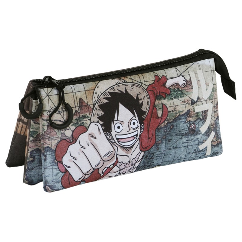 Trousse Triple Manga One Piece Personnages sur Kas Design