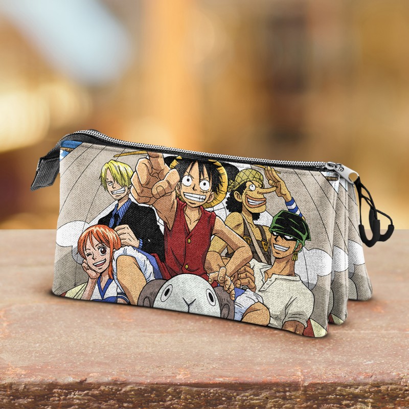 Trousse Triple Manga One Piece Personnages sur Kas Design