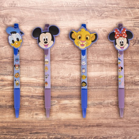 Pack de 4 stylos à bille fantaisie Personnages Disney