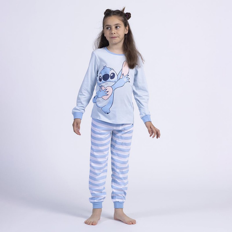 Pyjama Long Stitch Love Disney Bleu Rayé Enfant - Lot de 12 sur
