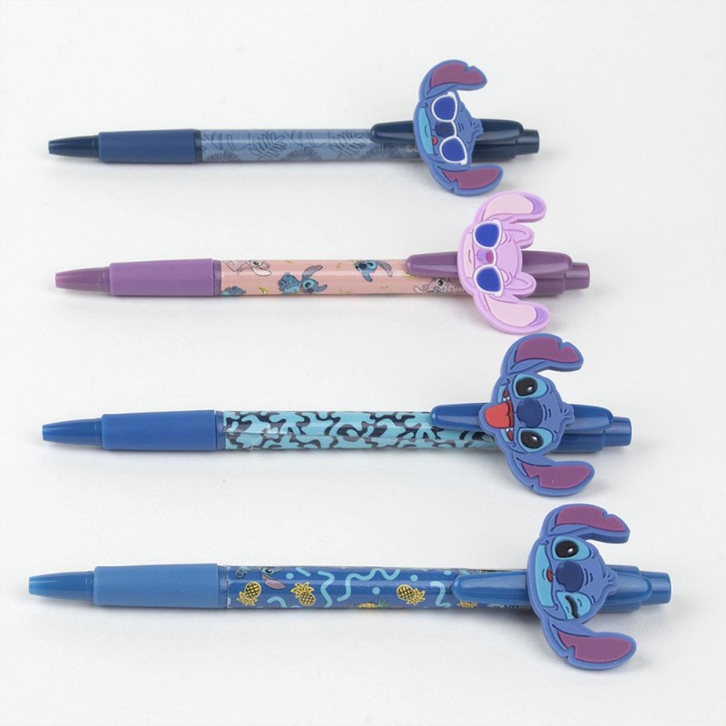 Pack de 4 stylos à bille fantaisie Stitch Disney sur Kas Design