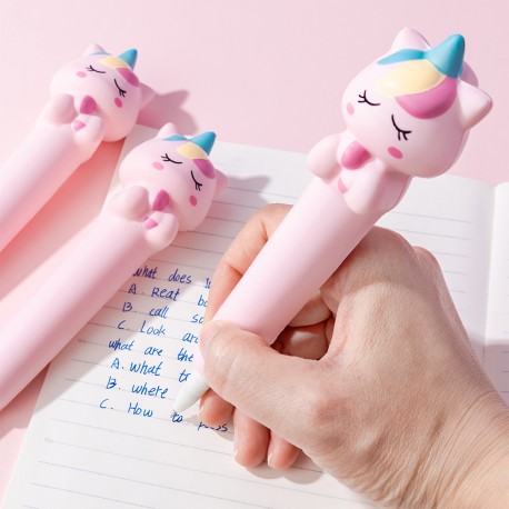 Stylo Gel Animaux Kawaii Squishy Encre Bleue