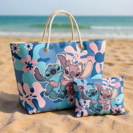 Sac de Plage & Pochette Stitch & Angel Disney Flower