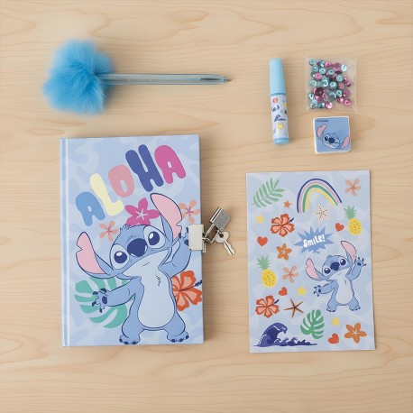 Set Stitch Disney Journal Intime Sequins et Stylo Pompon