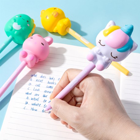 Stylo Gel Tête Animaux Kawaii Squishy 3D
