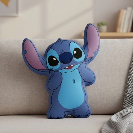 Coussin Forme 3D Stitch Disney Bleu