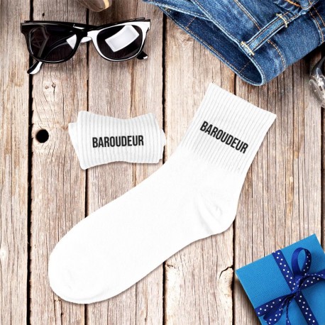 Chaussettes Homme Blanches Fantaisie à Message