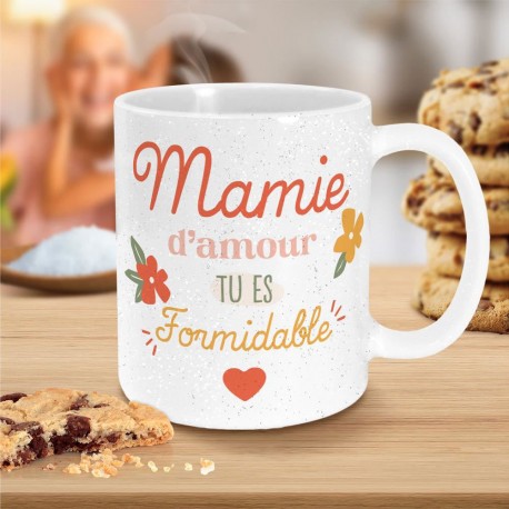 Mug Paillettes Mamie d'Amour Tu es Formidable