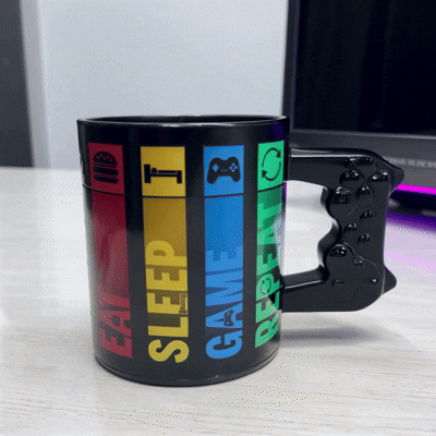 Tasse 3D Gamer : Eat, Sleep, Game, Repeat